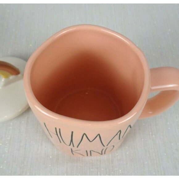 New RAE DUNN Rainbow 🌈 Figural Coffee Mug Human Kind Blush Pink With Lid Decor - Picture 8 of 12